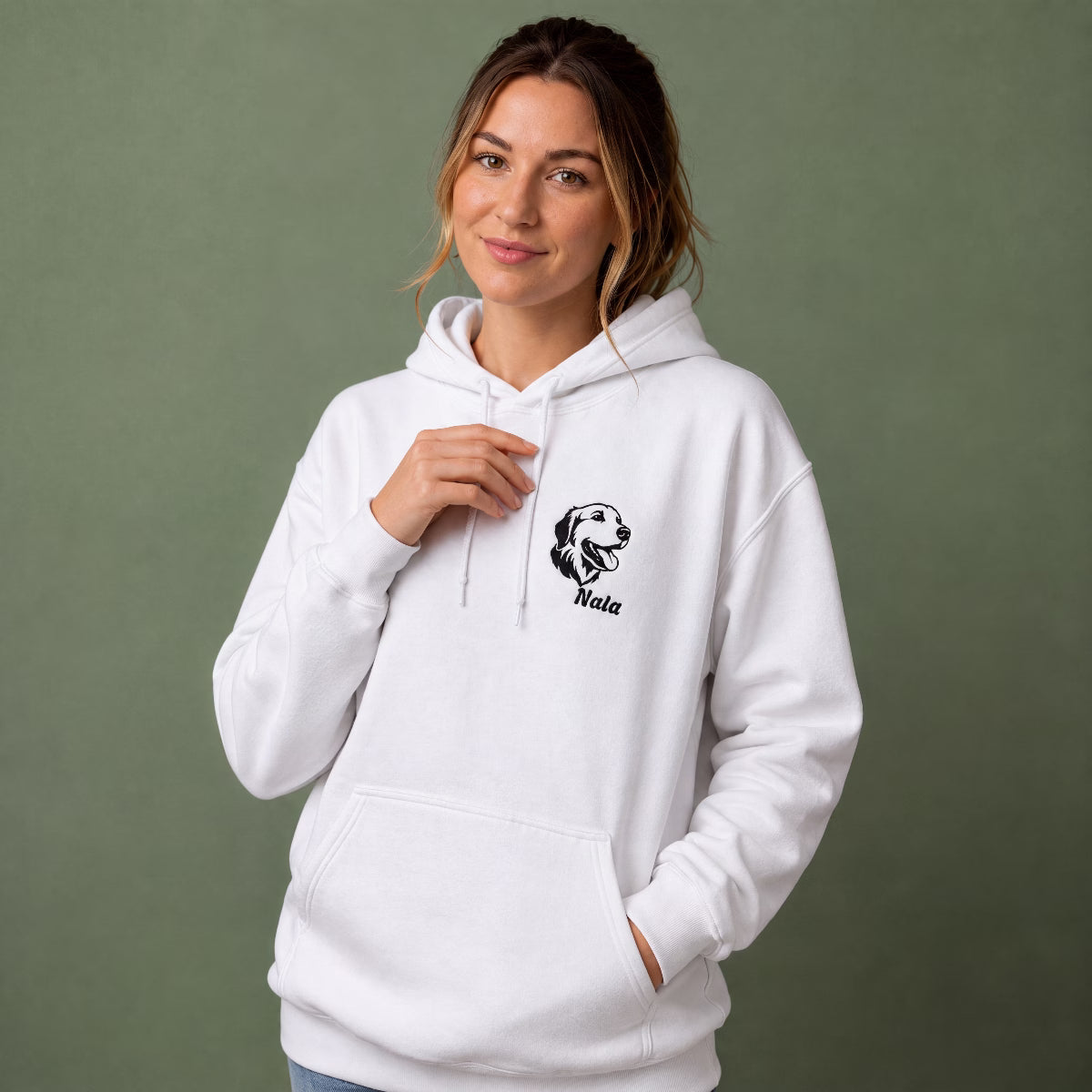 Custom Embroidered Pet Portrait Hoodie