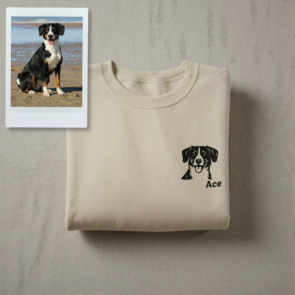 Custom Embroidered Pet Portrait Crewneck