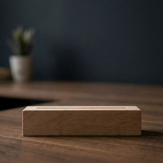 Wooden Base with Batteries