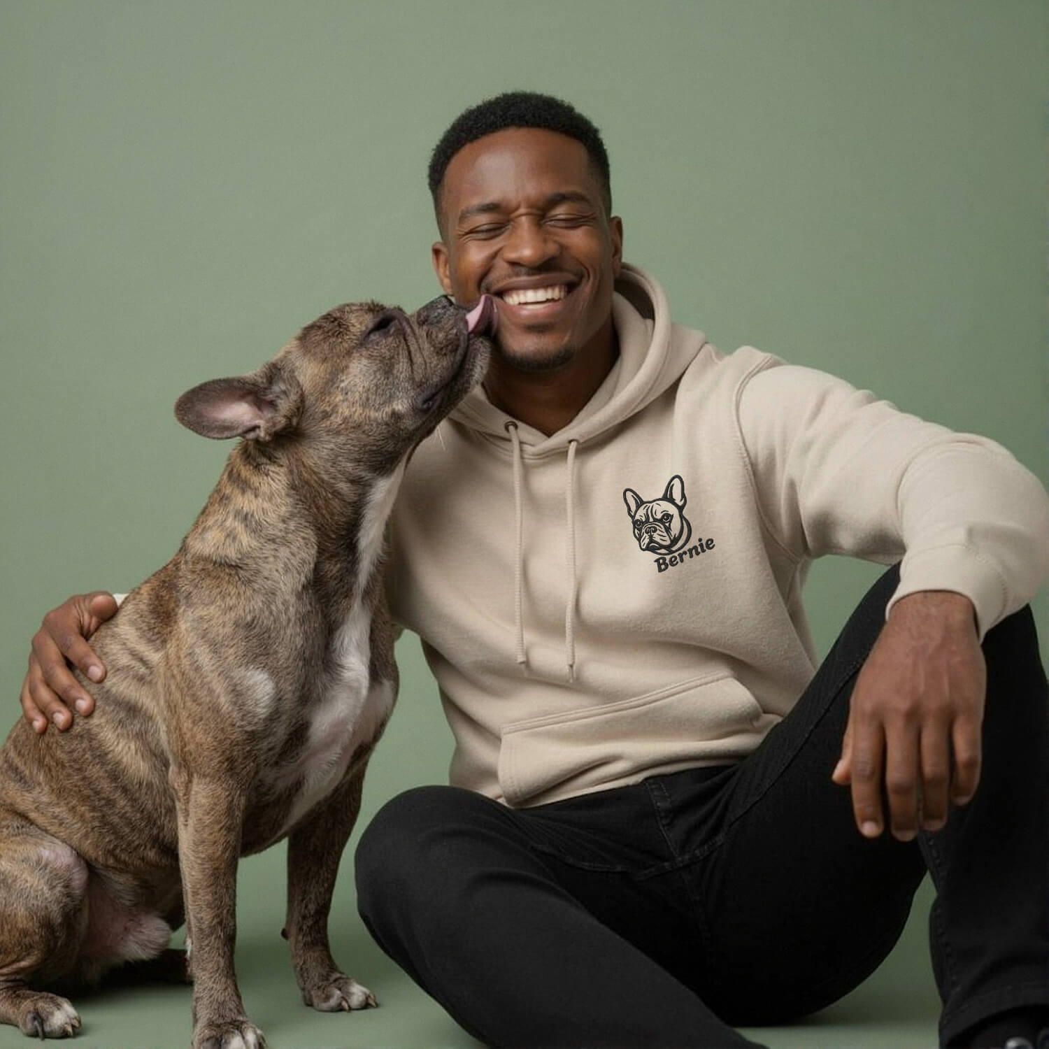 Custom Embroidered Pet Portrait Fleece Hoodie