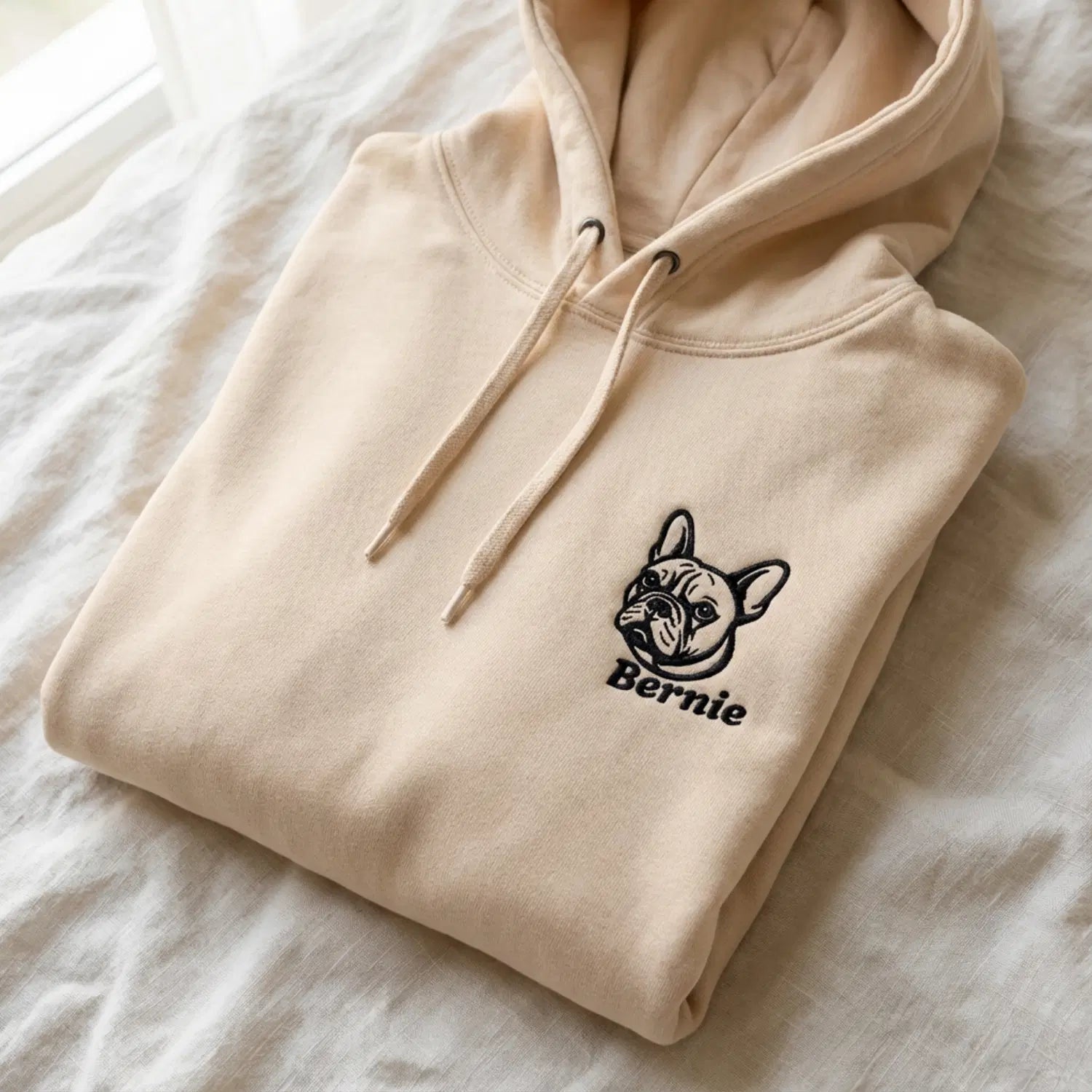 Custom Embroidered Pet Portrait Fleece Hoodie
