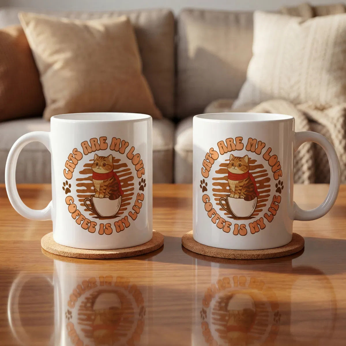 Custom Cat Portrait Mug, Coffee Edition
