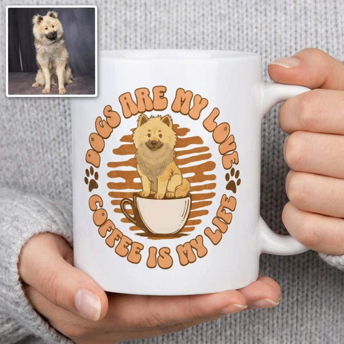 Custom Dog Portrait Mug, Coffee Edition