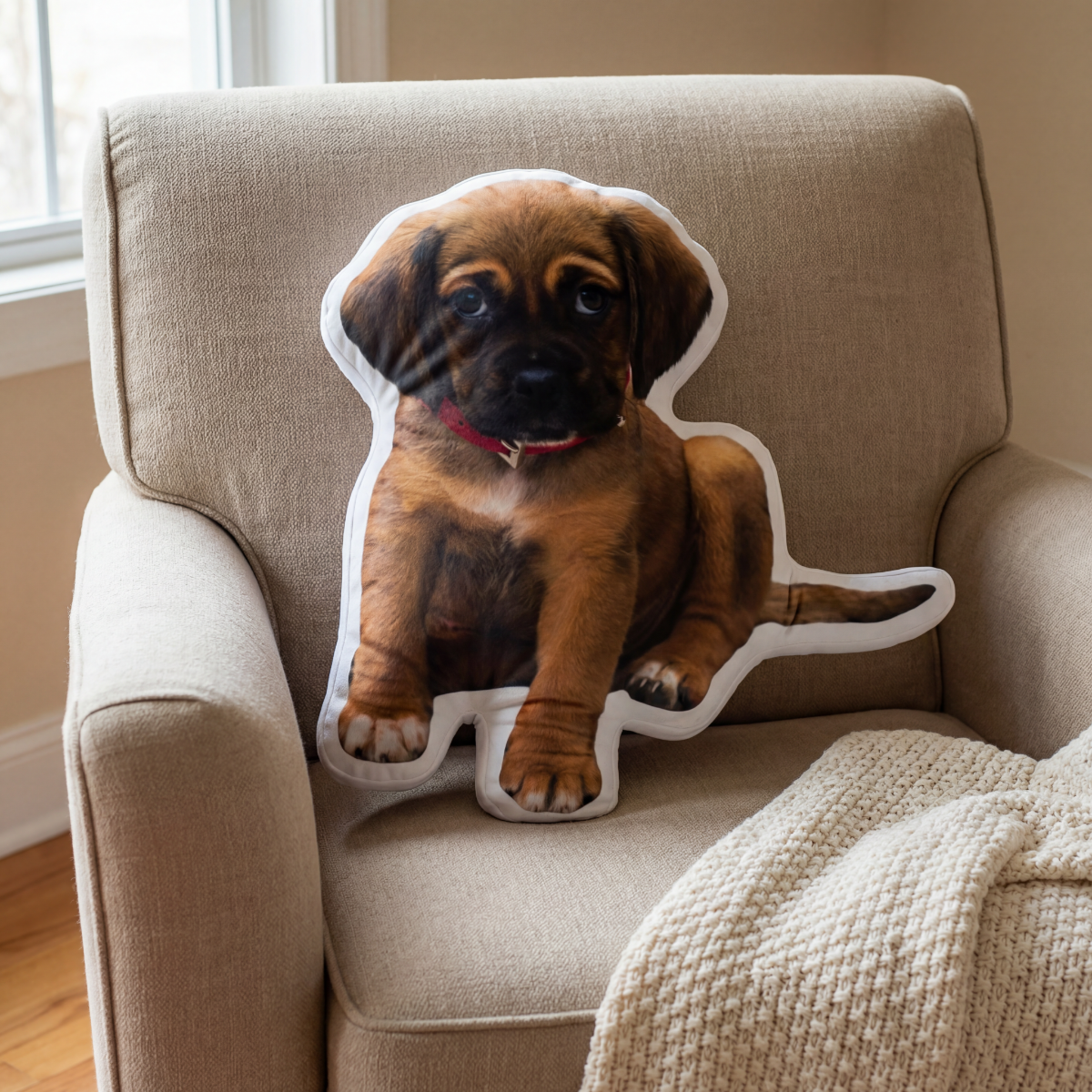 Custom Dog Shaped Photo Pillow