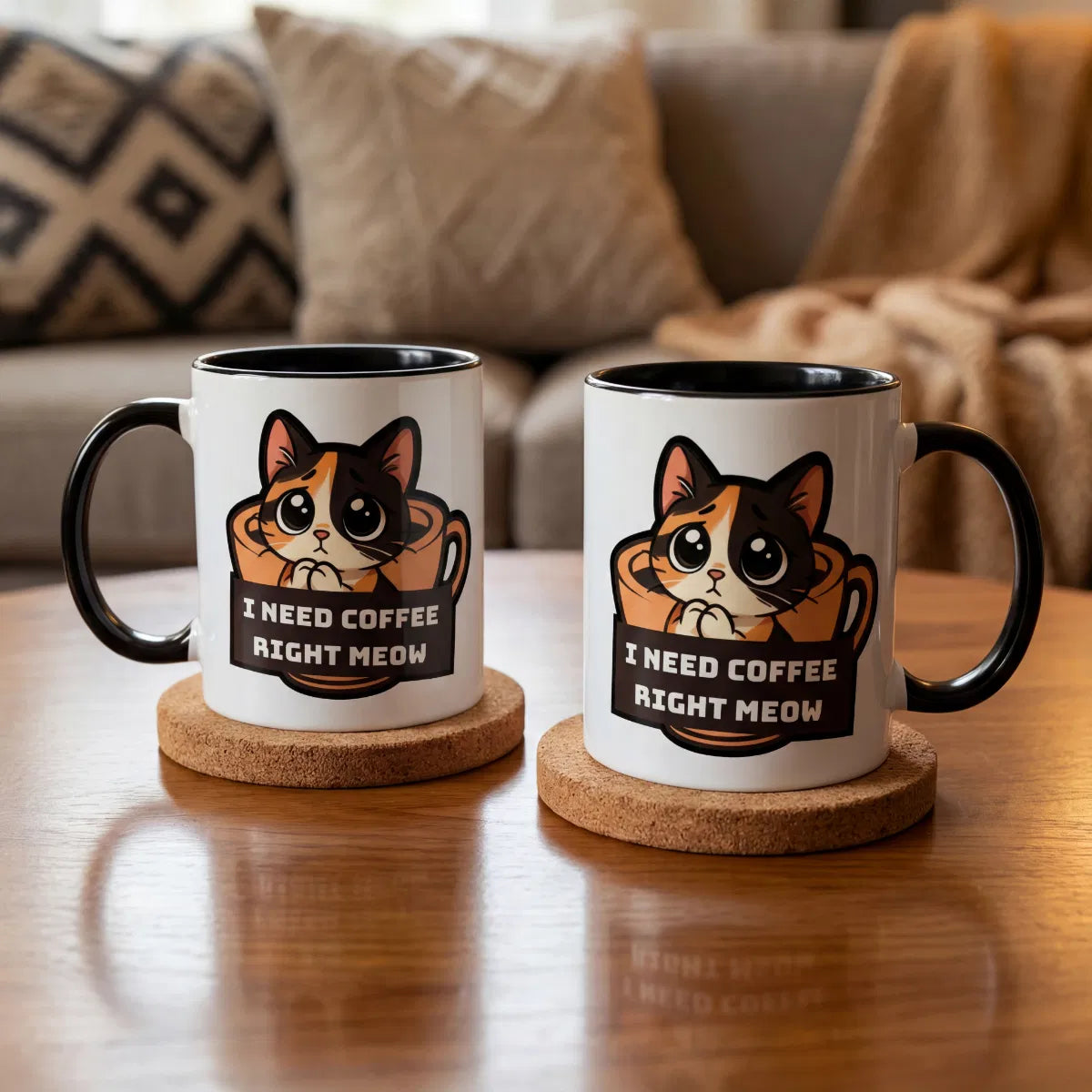 Custom Cat Portrait Mug, Coffee Edition