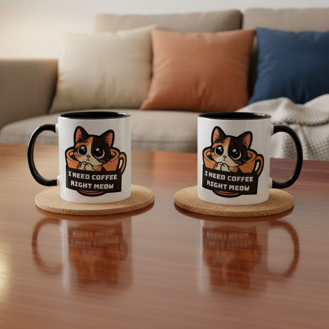 Custom Cat Portrait Mug – Personalized Coffee Cup