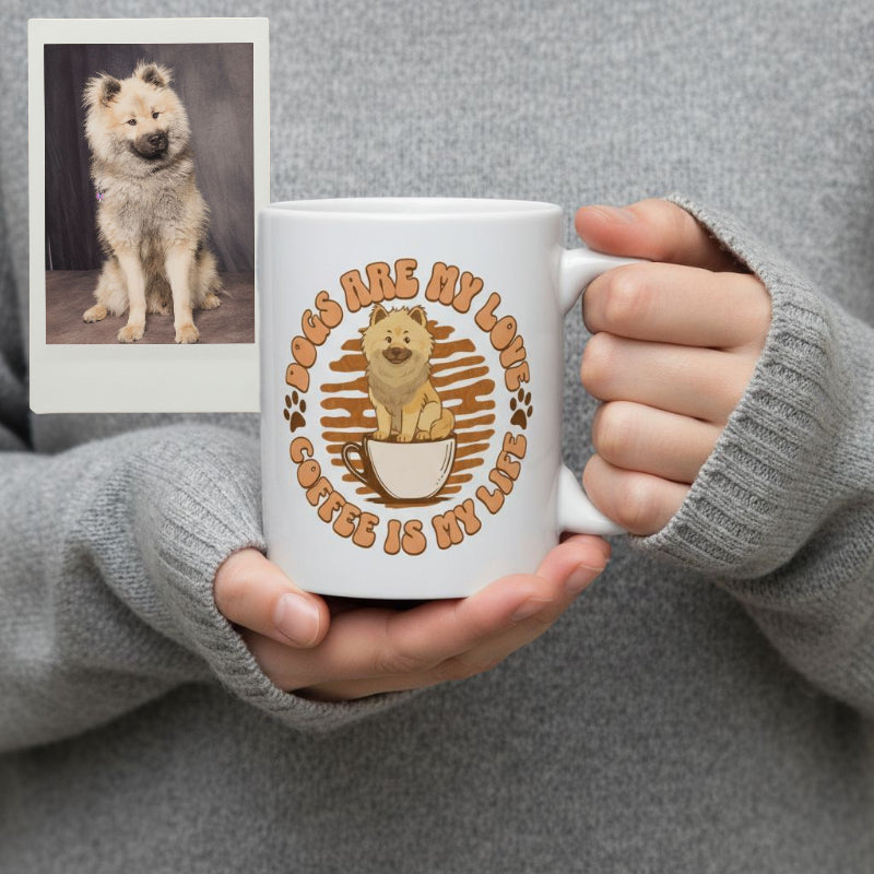Custom Dog Portrait Mug – Personalized Pet Photo Coffee Cup