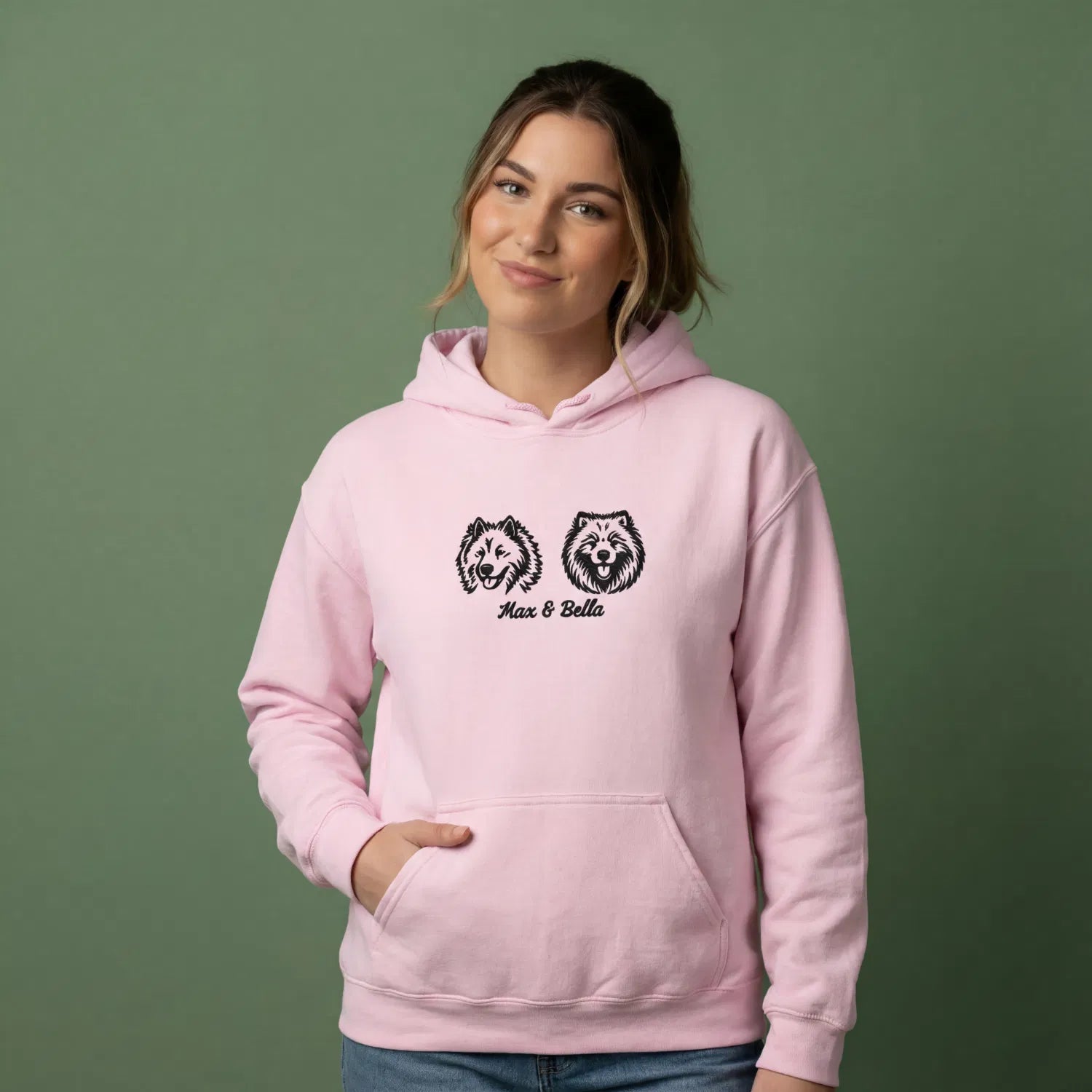 Custom Embroidered Pet Portrait Hoodie